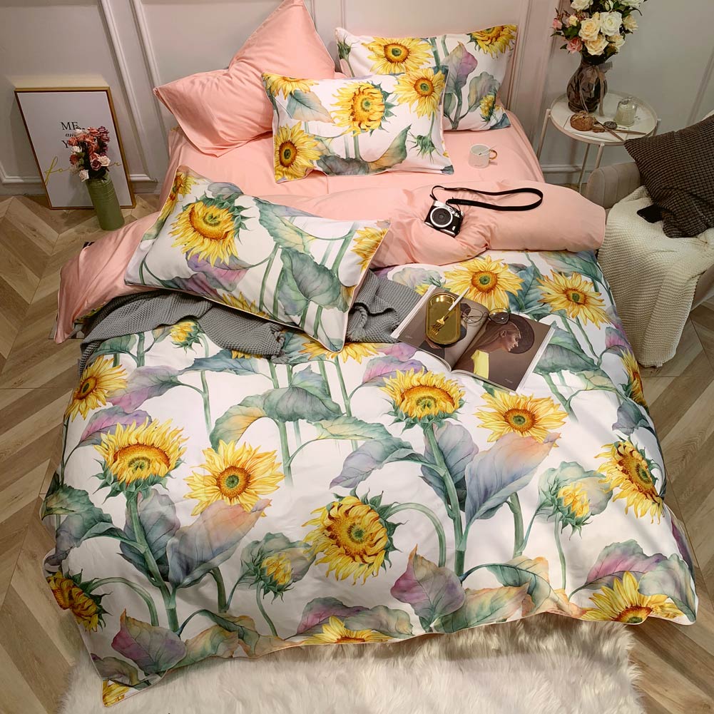Dainty Sunflower - Luxueus Dekbedovertrek van Egyptisch Katoen