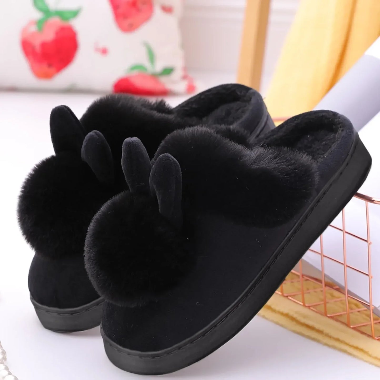 Plush Bunny Pantofells - Luxe Pluche Pantoffels met Schattige Konijnenoren voor Thuis
