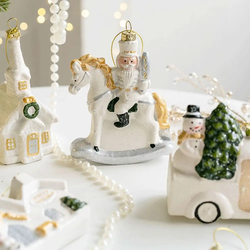 CharmingSnow Kerstdecoratie – Betoverende Keramische Kersthangdecoratie