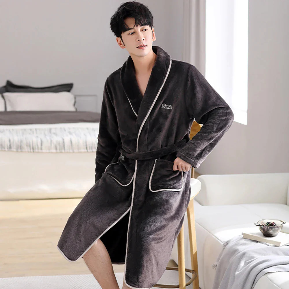 WarmPlush Robe - Luxe Antibacteriële Flanellen Badjas
