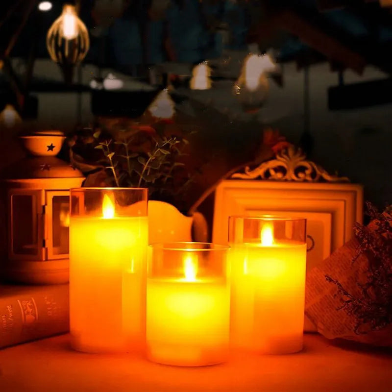 SafeGlow LED Kaarsenset - Elegante Draadloze Oplaadkaarsen Set van 3