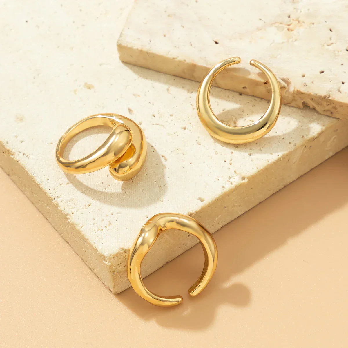 EleganceGold Set - 3-delige Vintage Slangenring Collectie