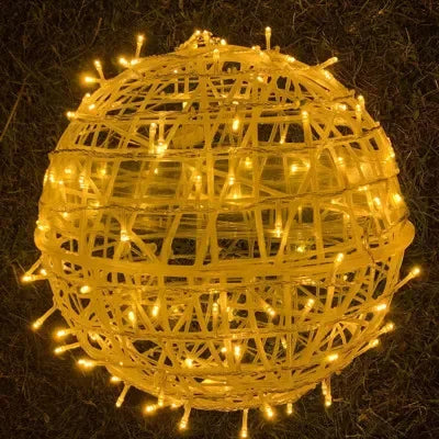 Sphere Rieten Feestverlichting - Elegante Rieten Feestverlichting voor Elke Gelegenheid