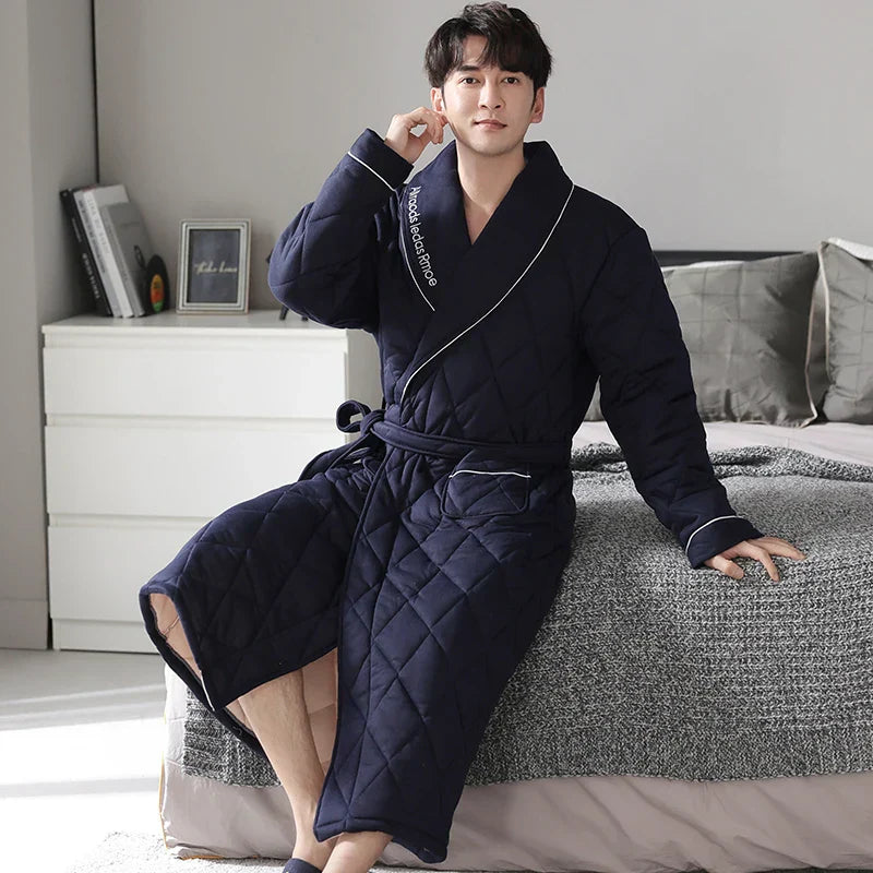 CozyLayer Robe - Luxe 3-Lagen Winterbadjas voor Stijl en Comfort