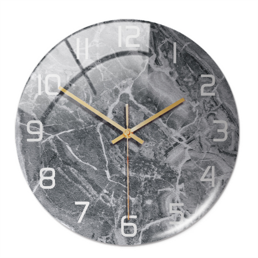 Stijlvolle Marmeren Wandklok met Geruisloze Mechanisme
