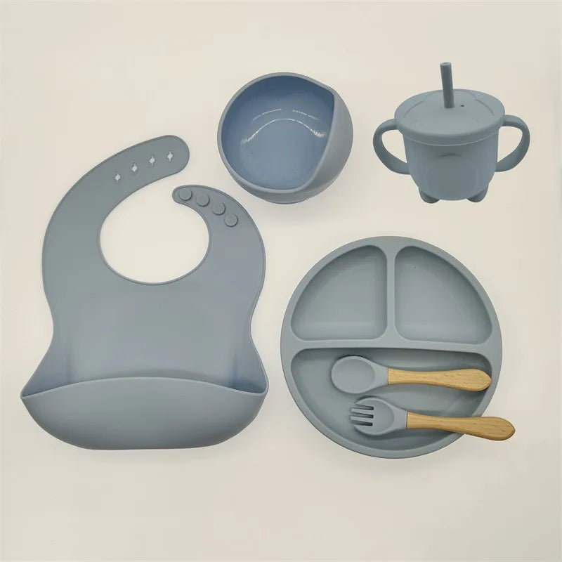 TinyBites – Stijlvolle Silicone Eetset voor Baby’s