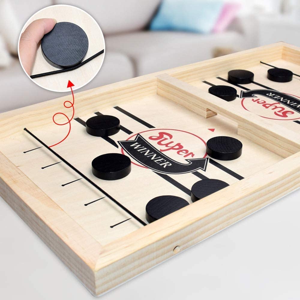 TimberHockey Game - Houten Tafelspel voor Vader & Zoon