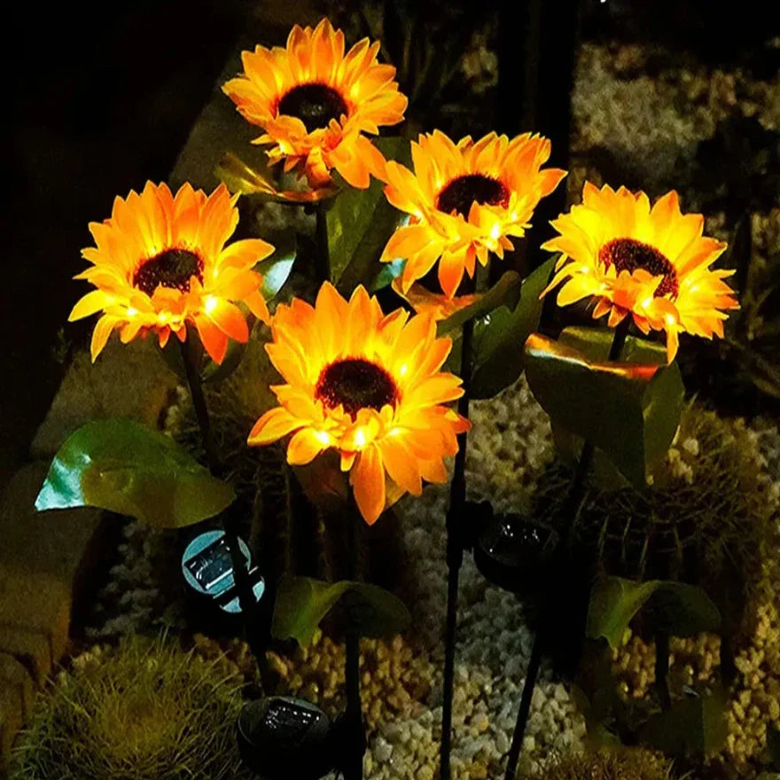 SolarBloom – Realistische Zonnebloem Tuinlamp voor Buiten