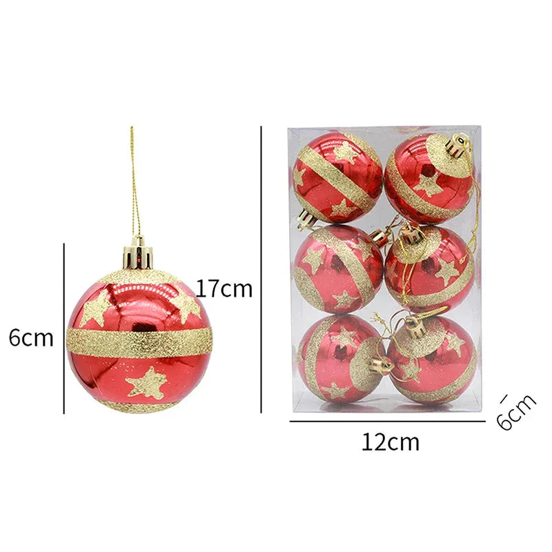 Charming Kerstdecoratie - Elegante Sneeuwvlok Kerstballen Set van 6