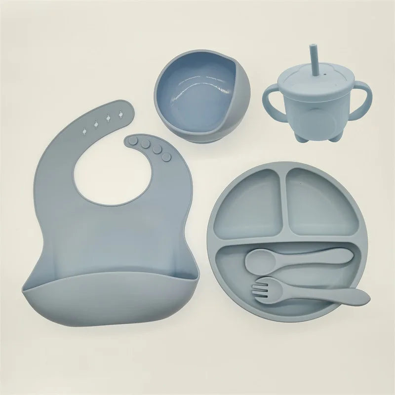 TinyBites – Stijlvolle Silicone Eetset voor Baby’s