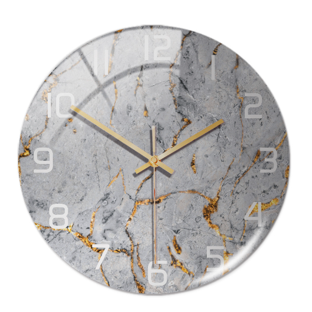 Stijlvolle Marmeren Wandklok met Geruisloze Mechanisme