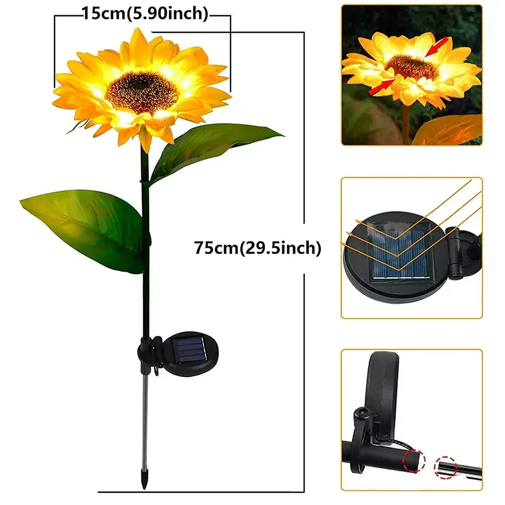 SolarBloom – Realistische Zonnebloem Tuinlamp voor Buiten