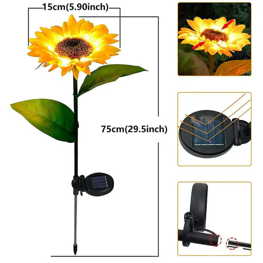 SolarBloom – Realistische Zonnebloem Tuinlamp voor Buiten