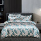 Luxueuze Satijn Rayon Jacquard Dekbedovertrek in Goud & Blauw