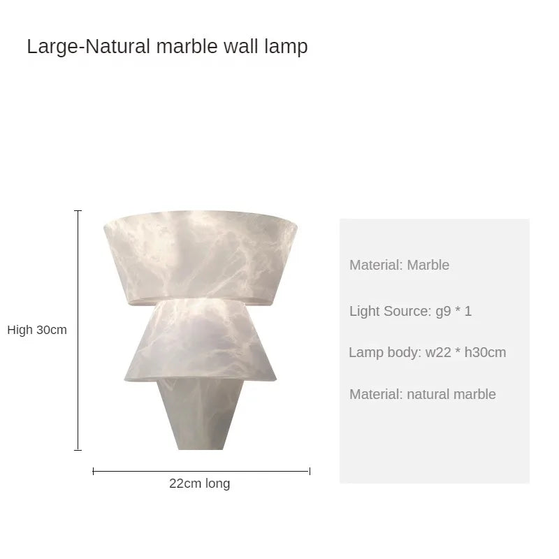 MarbleGlow Wall Light – Strakke Natuursteen Wandverlichting