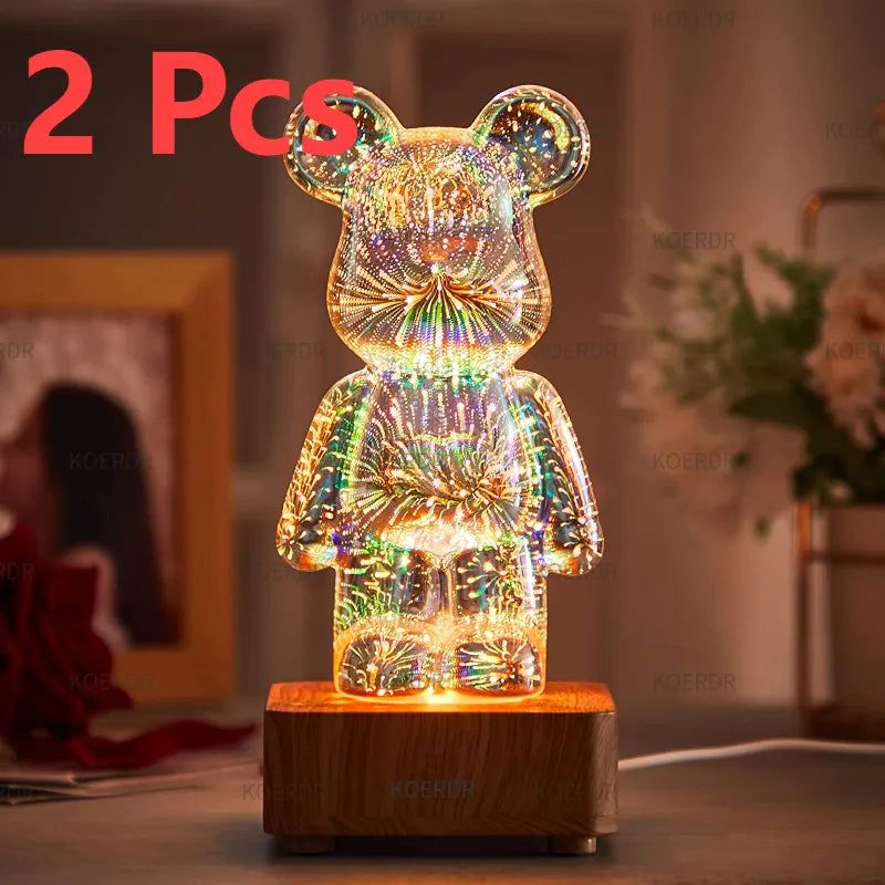 StarBear - Betoverende 3D Vuurwerk Effect Lamp