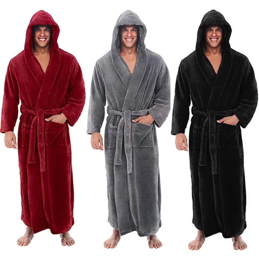 HoodedChill Badjas - Luxe Pluche Hooded Badjas voor Mannen