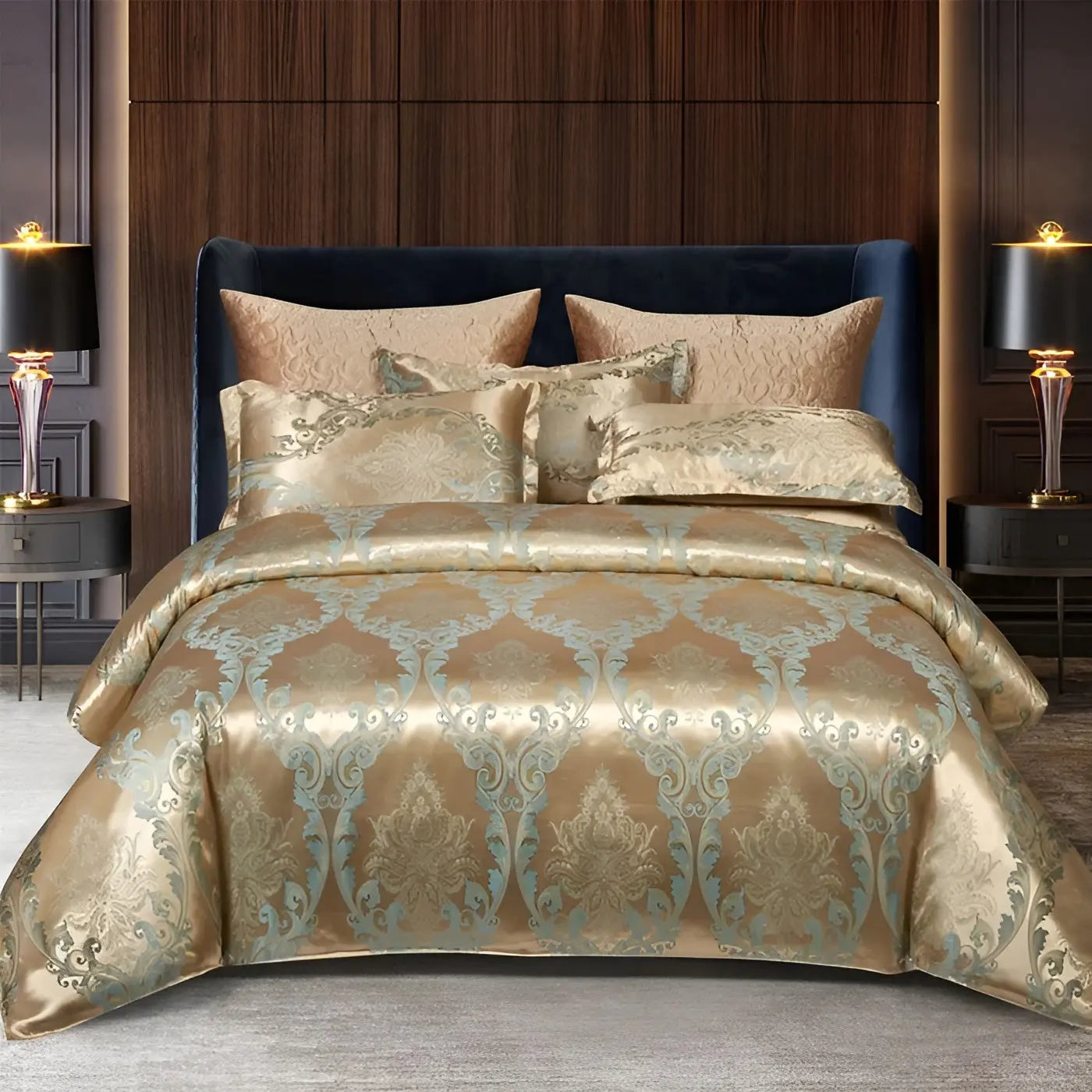 Chic Satijnen Jacquard Dekbedovertrek voor Luxe Slaapkamer