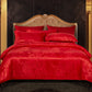 Luxueuze Satijn Rayon Jacquard Dekbedovertrek in Goud & Blauw