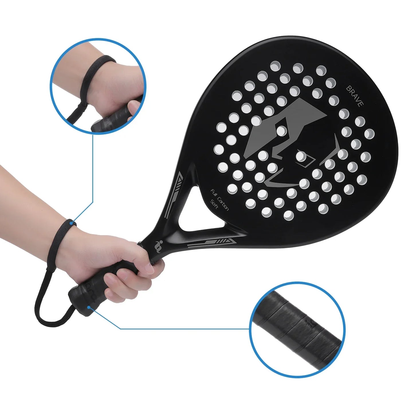 PowerGrip Padelracket Pro - Luxe Tennis Padel Racket voor Iedereen