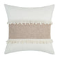Bohemian Kussenhoes - Geometrisch Kussenhoes in Beige met Franjes