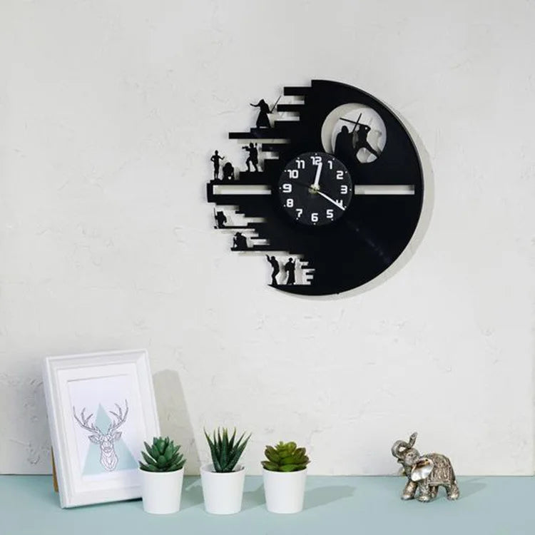 StarWarsVinyl Clock - LED Muurdecoratie voor Slaapkamer