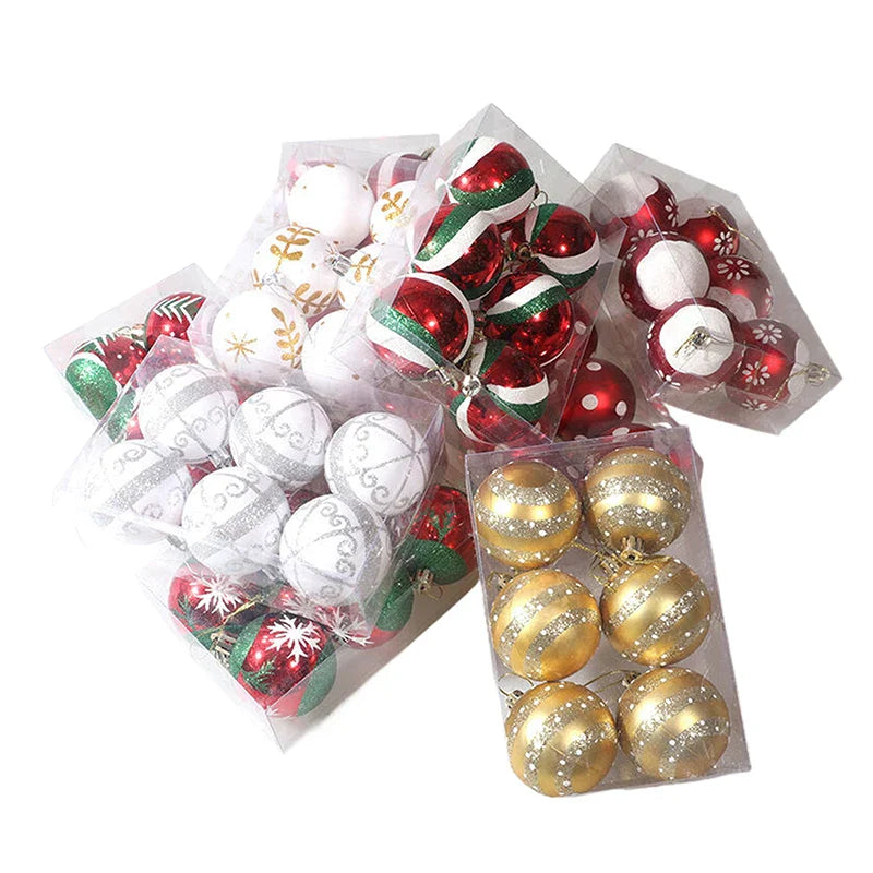 Charming Kerstdecoratie - Elegante Sneeuwvlok Kerstballen Set van 6