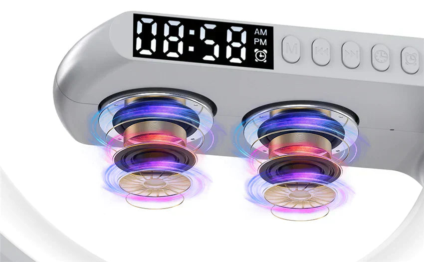 GlowHub - Multifuntionele Oplaadbare Speaker met Wekker en Sfeerlicht