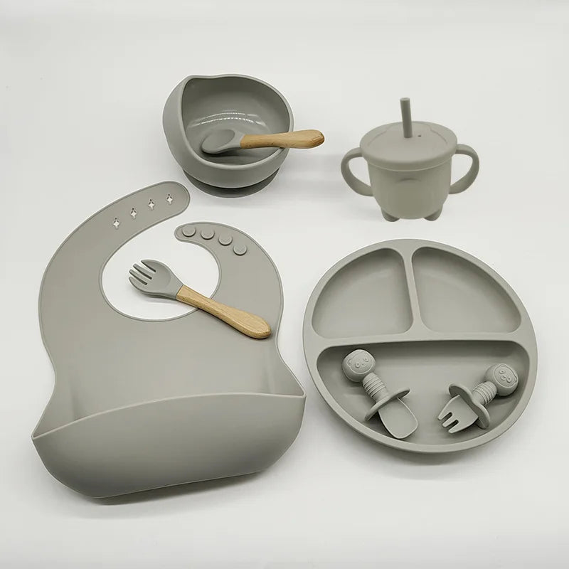 TinyBites – Stijlvolle Silicone Eetset voor Baby’s