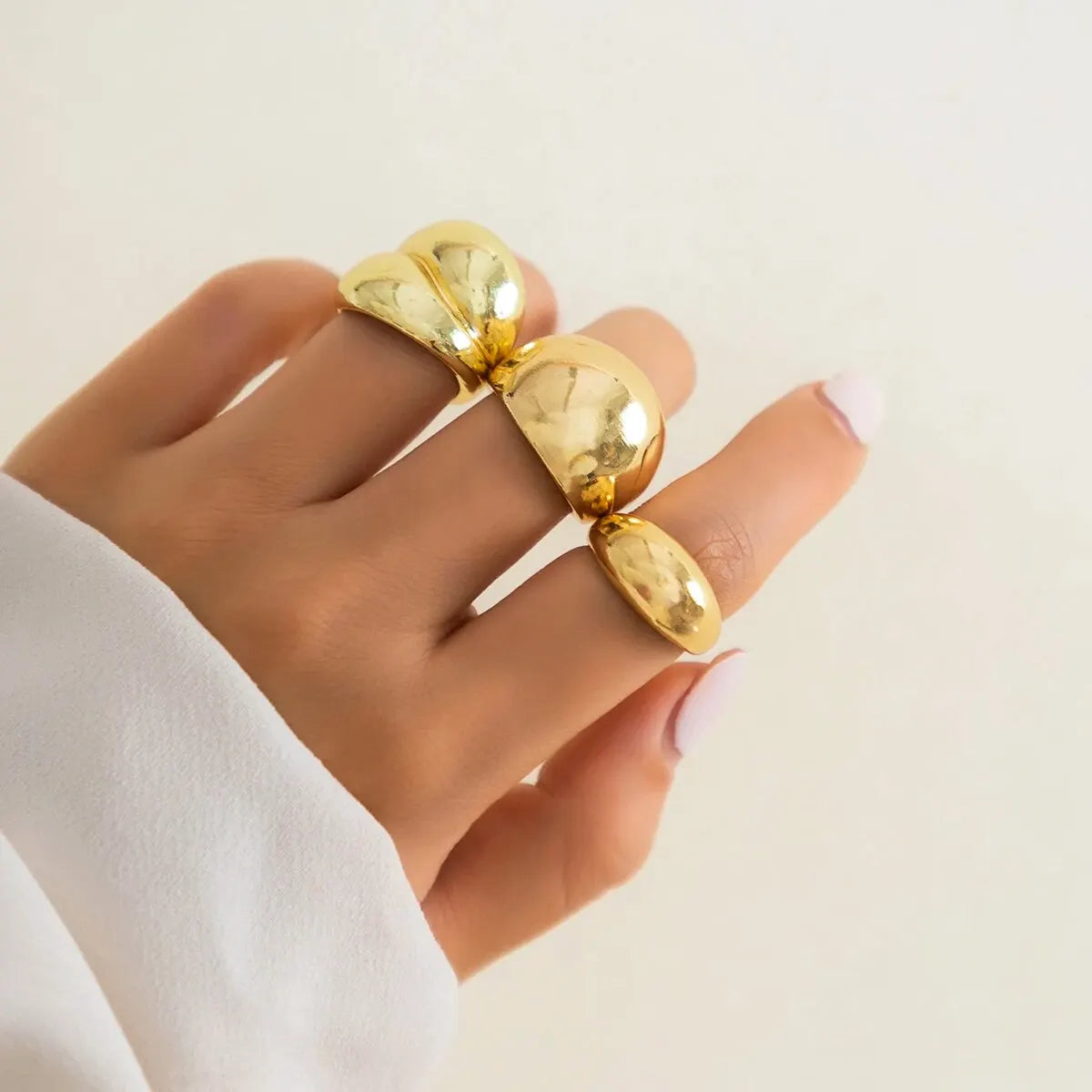TrioGlam Rings - Set van 3 Glanzende Metaaldecoraties