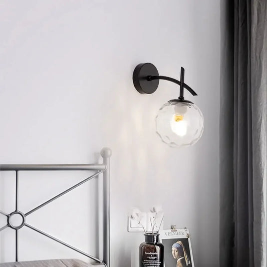 LumiSconce – Zwart Gouden Glazen Wandlamp
