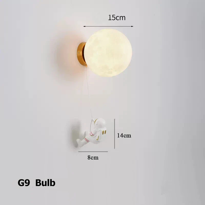 LunarGlow Wall Lamp - Maanvormige Astronaut Verlichting