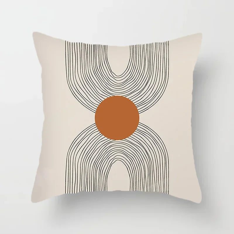 Aurum Kussenhoes - Moderne Zwart-Wit Kussenhoes met Abstracte Kunstprint
