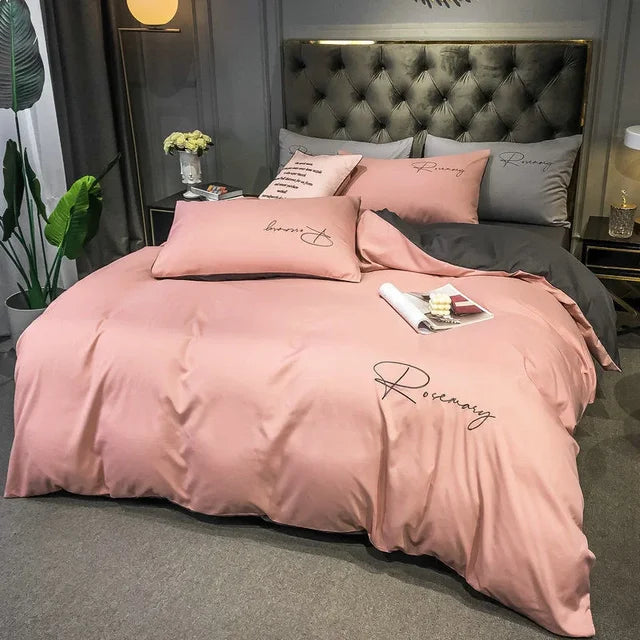 EmbroiLux Bedding - Elegante Luxe Dekbedovertrek met Borduurdesign