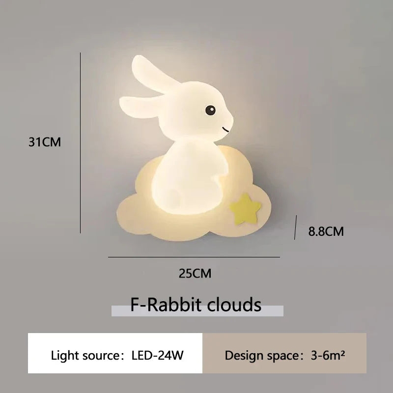 RabbitGlow Lamp - Speelse LED Kinder Wandlamp