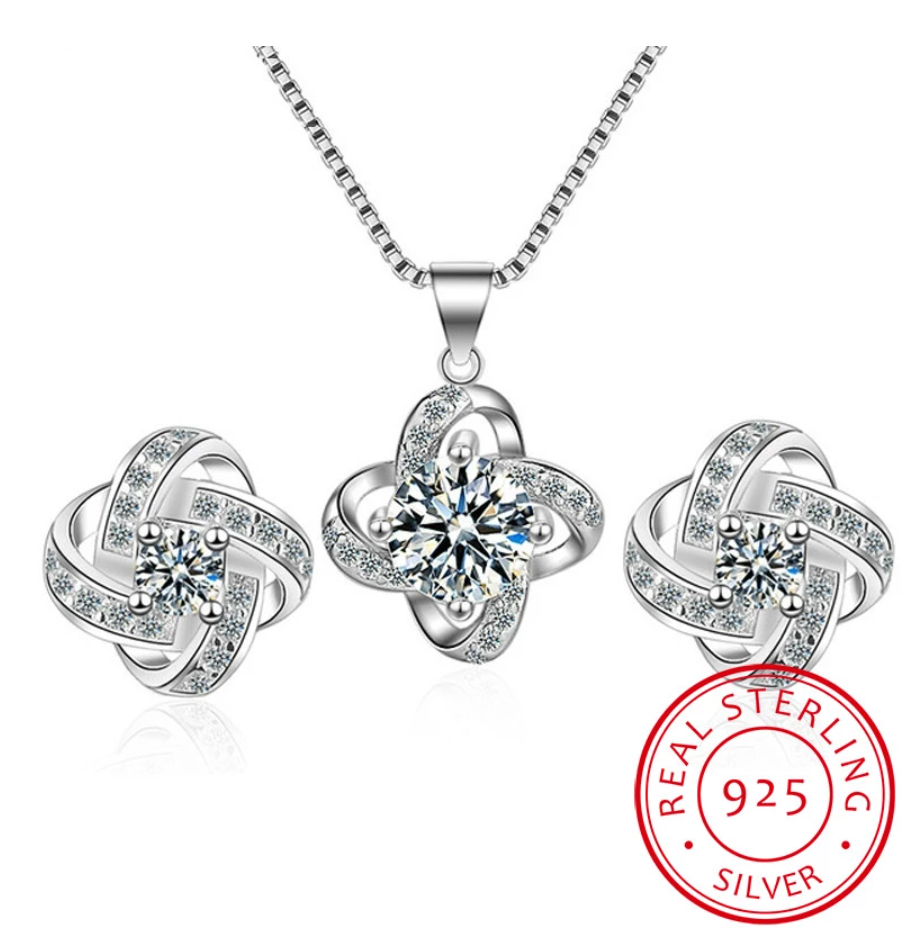 Charmante Liebdesknoop Ketting en Oorbellen Set | Het ideale cadeau!