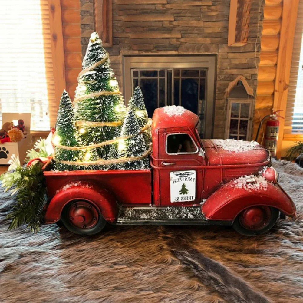 NostalgiaTruck Ornament - Retro Rode Vrachtwagen voor Kerst