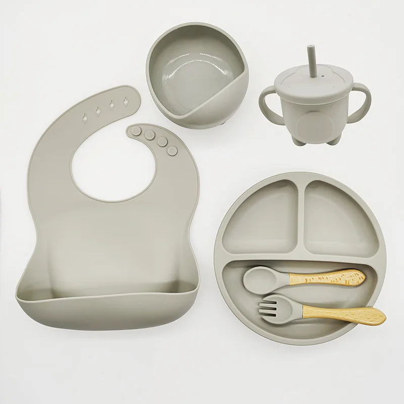TinyBites – Stijlvolle Silicone Eetset voor Baby’s