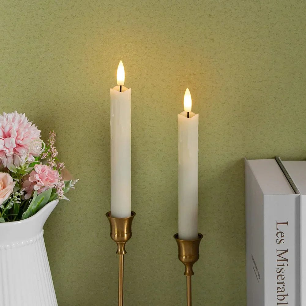 TaperFlame – Elegant Vlamloze LED Kaarsen Set van Twee
