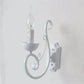 VintageGlow Lamp - Elegante Witte Muurlamp met Kaars E14