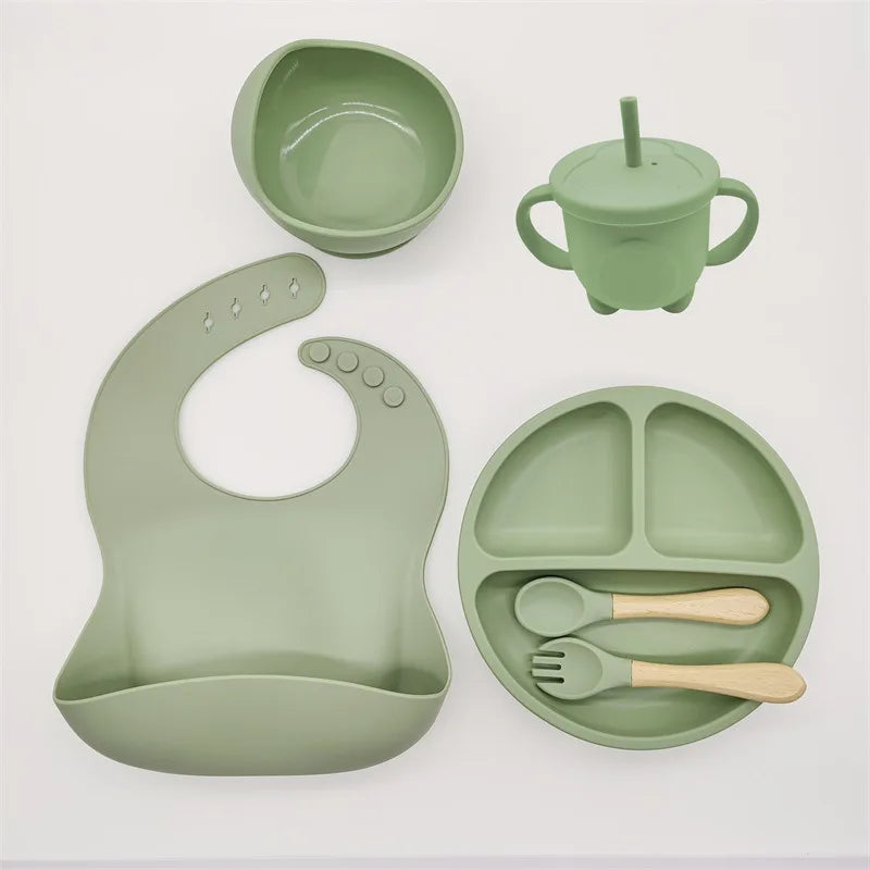TinyBites – Stijlvolle Silicone Eetset voor Baby’s
