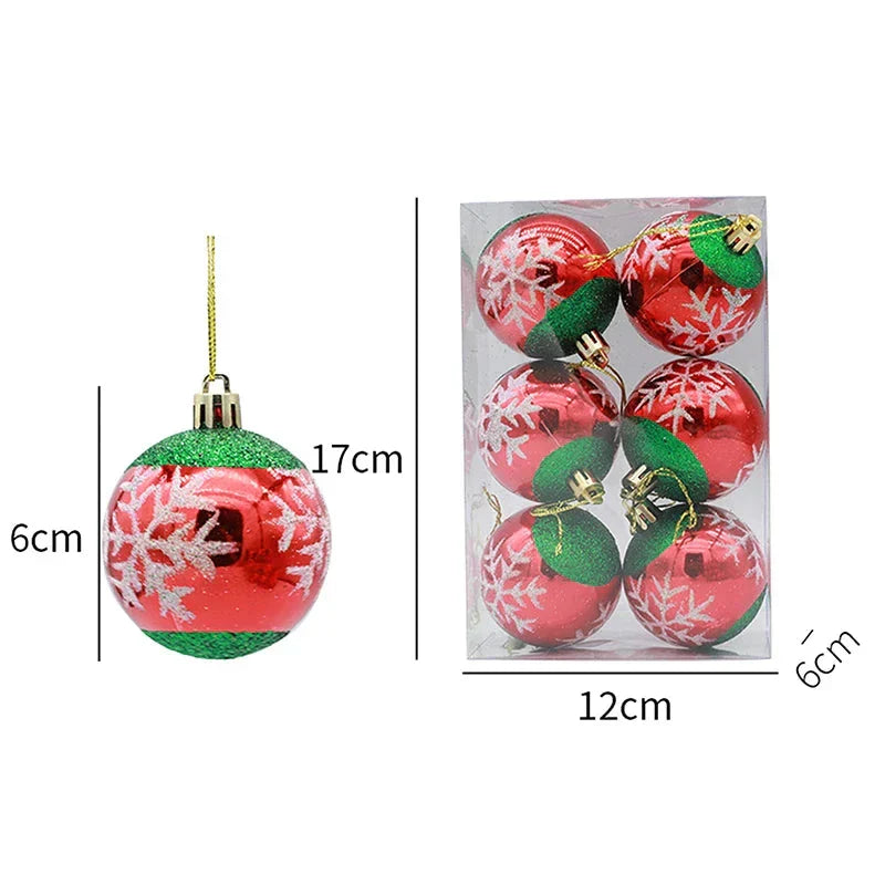 Charming Kerstdecoratie - Elegante Sneeuwvlok Kerstballen Set van 6