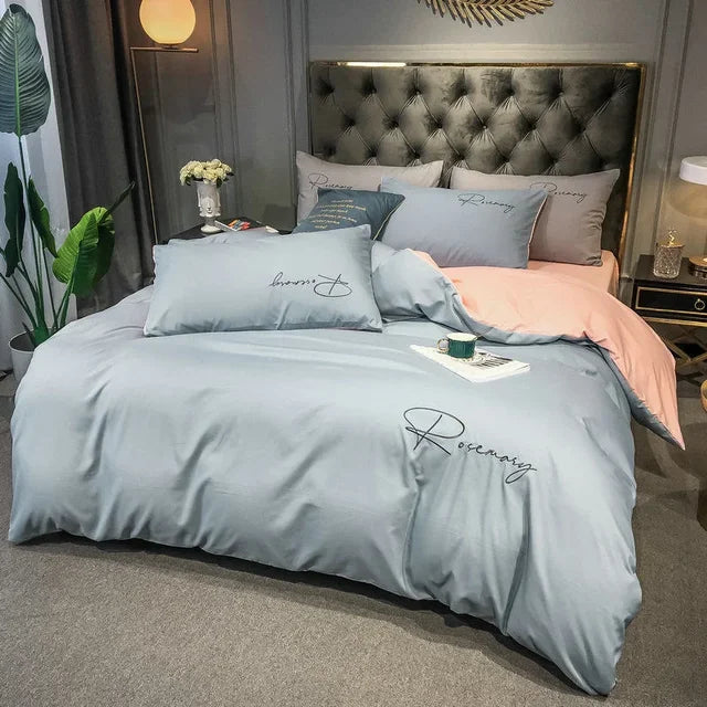 EmbroiLux Bedding - Elegante Luxe Dekbedovertrek met Borduurdesign