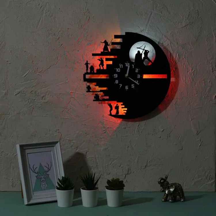 StarWarsVinyl Clock - LED Muurdecoratie voor Slaapkamer