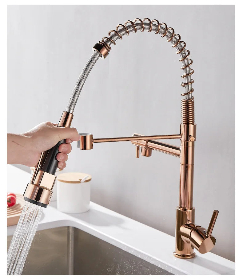 DualFlow Keukenkraan - Luxe Dubbele Messing Keukenkraan