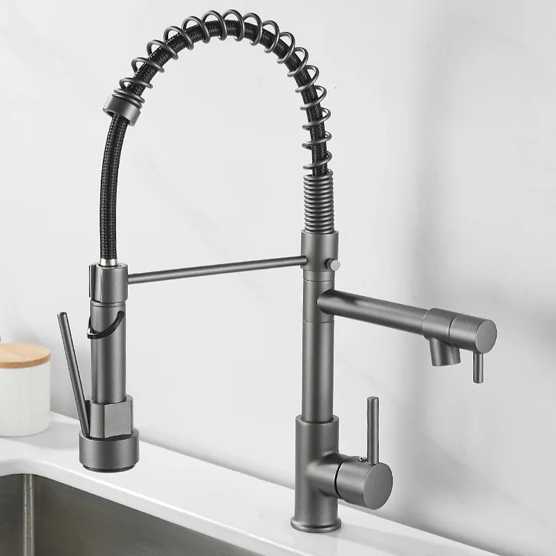 DualFlow Keukenkraan - Luxe Dubbele Messing Keukenkraan