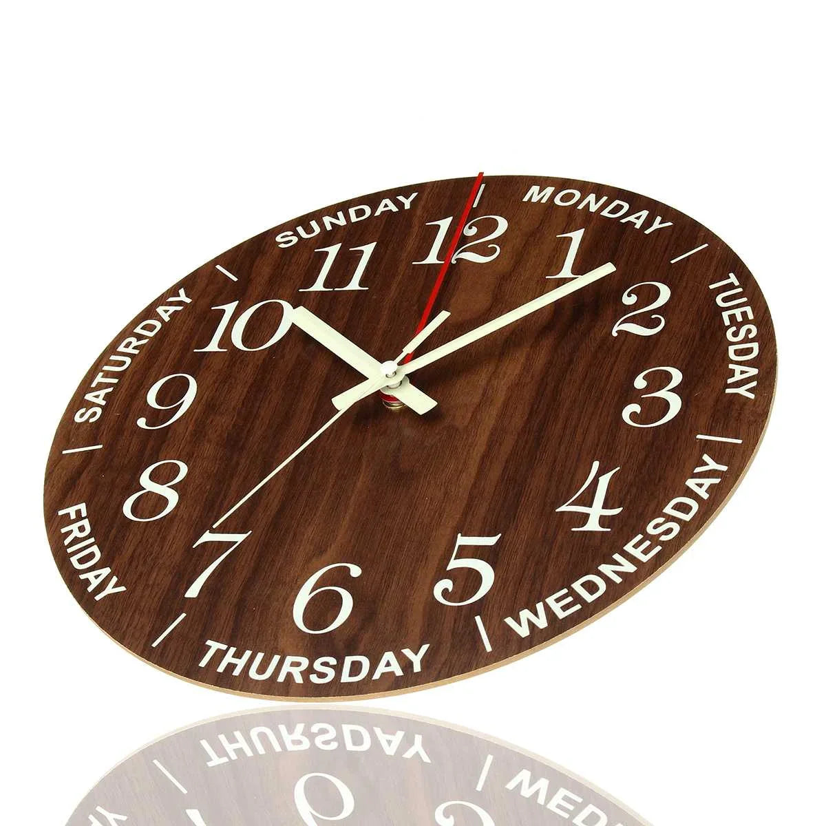 GlowClock – Luxe Houten Wandklok met Nachtverlichting