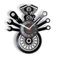 AutoRepair Clock - Moderne Garage Vinyl Wandklok