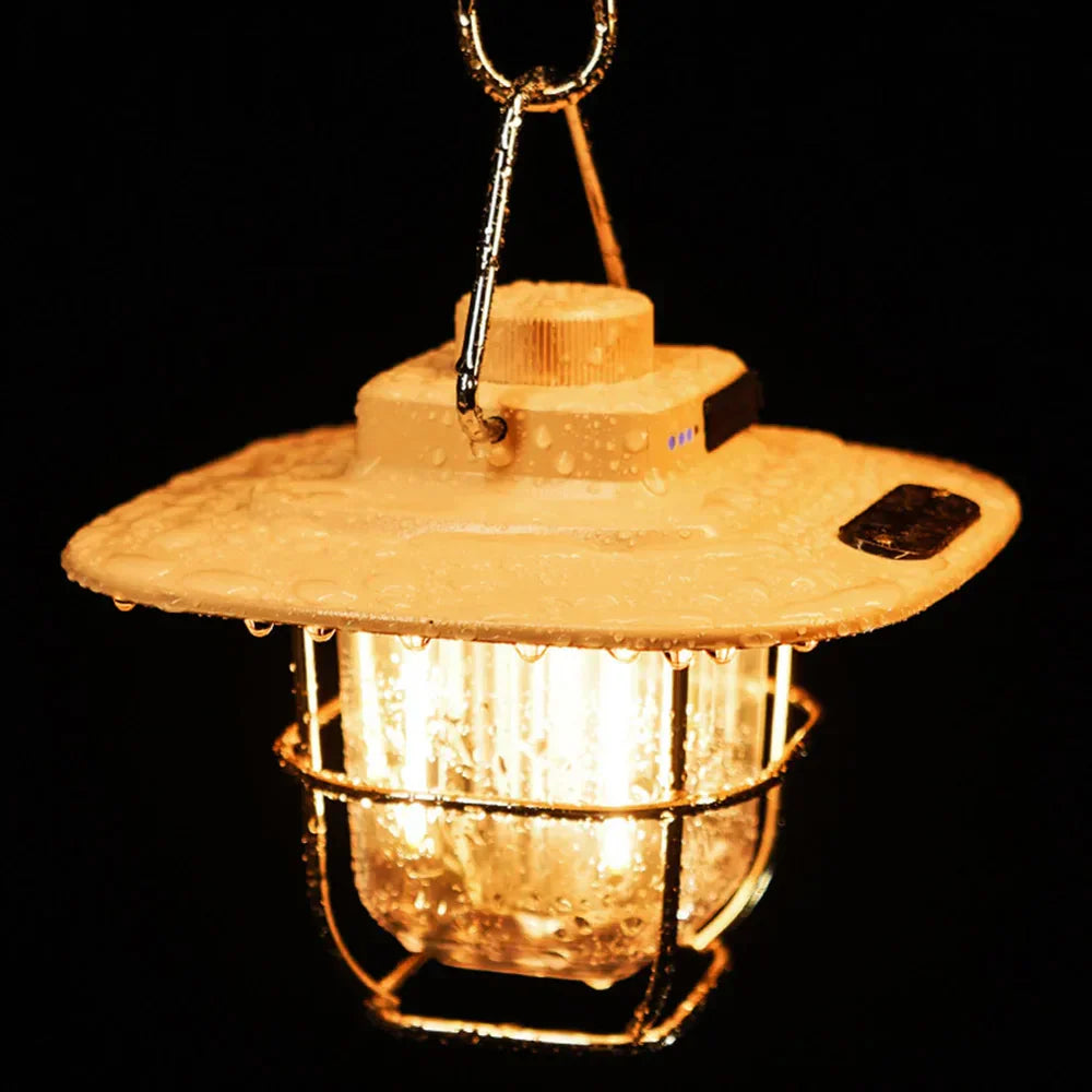 NostalgiaGlow - Retro Oplaadbare LED Lantaarn voor Avonturen