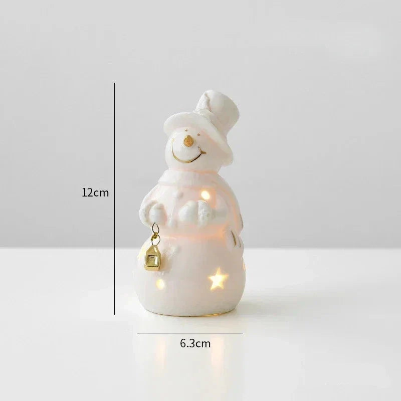 Magisc Kerstdecoratie - Verlichte Keramische Sneeuwman voor Feestdecoratie